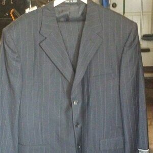 Milano Men’s 50R Two Piece Navy Pin Stripe Suit